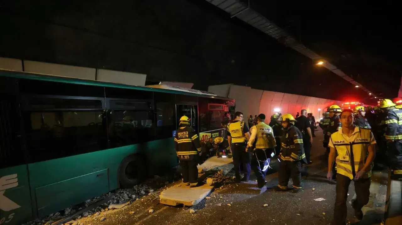 תאונת דרכים במנהרות הכרמל, חיפה. אפריל 2016