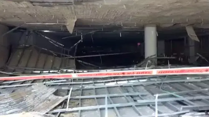 קריסה של תקרה בחניון הצבאי בבסיס מחנה מטכ"ל קריסה של תקרה בחניון הצבאי בבסיס מחנה מטכ"ל