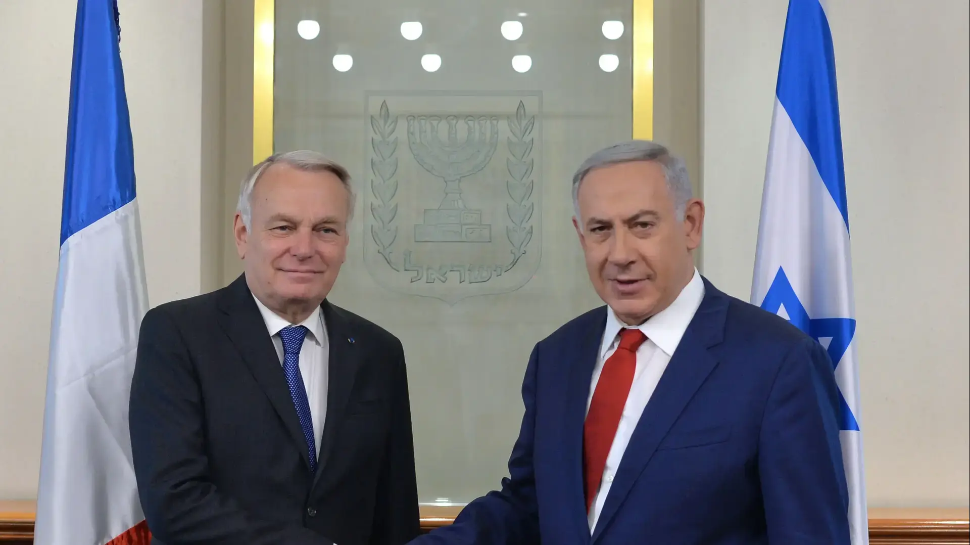 ראש הממשלה בנימין נתניהו ושר החוץ של צרפתי ז'אן מרק איירו, 15 במאי 2016