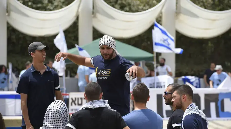 הפגנה בנוגע לאירועי יום הנכבה, אוניברסיטת תל אביב. 15 במאי 2016 הפגנה בנוגע לאירועי יום הנכבה, אוניברסיטת תל אביב. 15 במאי 2016