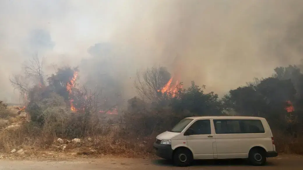 שריפת חורש בשכונת נווה שאנן בחיפה. 15 במאי 2016 שריפת חורש בשכונת נווה שאנן בחיפה. 15 במאי 2016