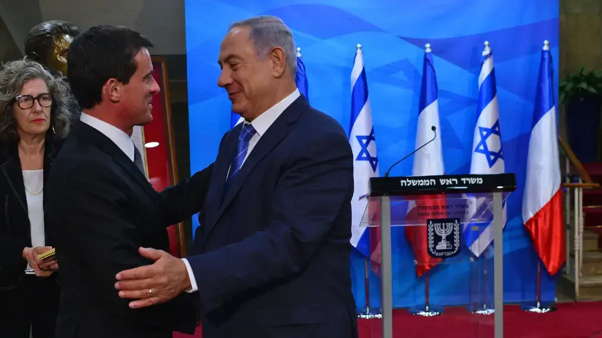 ראש הממשלה בנימין נתניהו עם ראש ממשלת צרפת מנואל ואלס, ירושלים