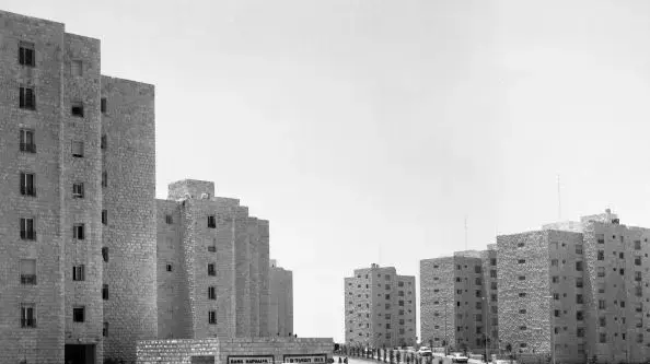 שכונת הגבעה הצרפתית בעת בנייתה, ירושלים. 1973