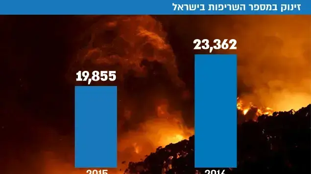 זינוק במספר השריפות בישראל זינוק במספר השריפות בישראל