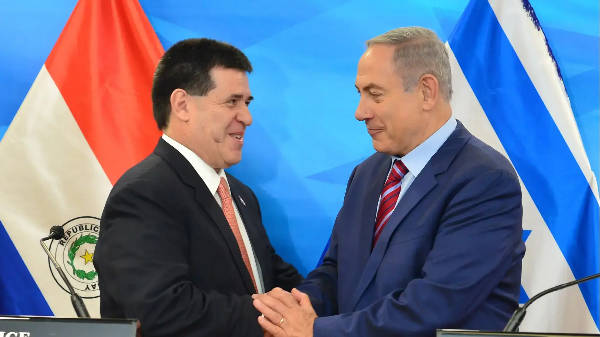 ראש הממשלה בנימין נתניהו ונשיא פרגוואי הורסיו קרטס. 19 ביולי 2016 ראש הממשלה בנימין נתניהו ונשיא פרגוואי הורסיו קרטס. 19 ביולי 2016