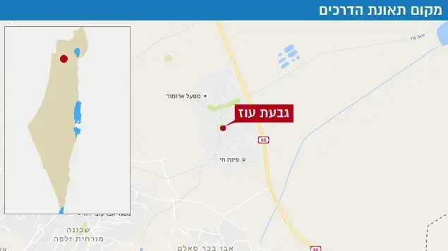 תאונת דרכים בכביש 66 סמוך לגבעת עוז תאונת דרכים בכביש 66 סמוך לגבעת עוז