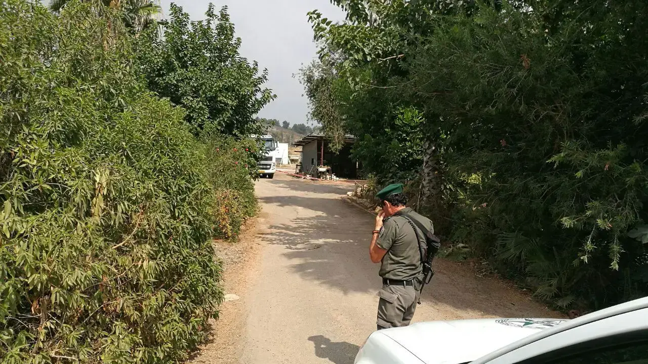 זירת מציאת הגופה סמוך לכביש 40 באזור צומת ביל"ו. 14 באוגוסט 2016