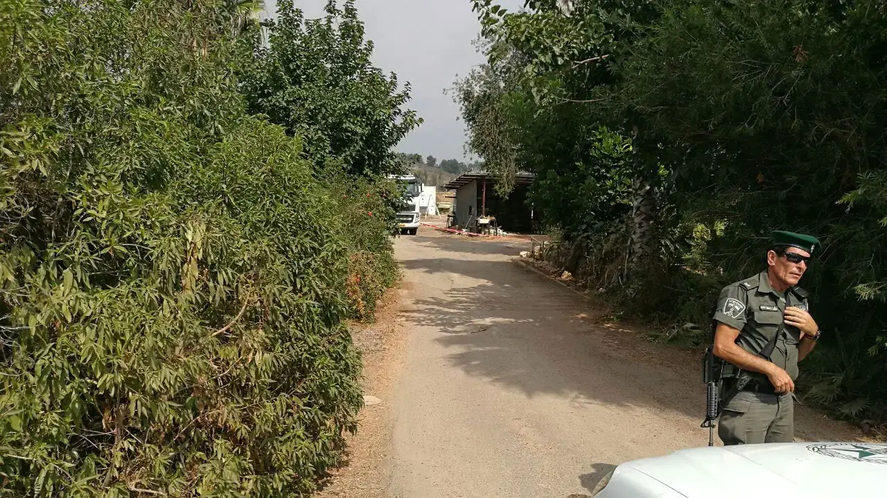 זירת מציאת הגופה סמוך לכביש 40 באזור צומת ביל"ו. 14 באוגוסט 2016