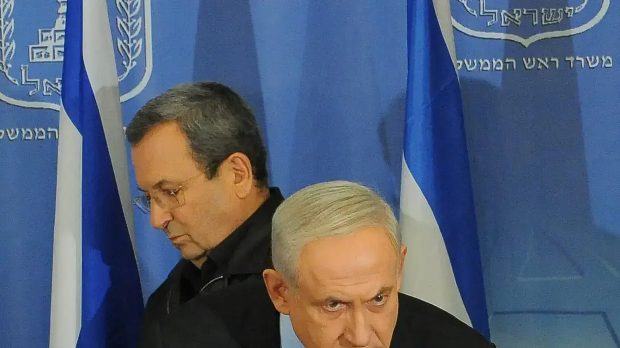 אהוד ברק ובנימין נתניהו, תל אביב, 2012 אהוד ברק ובנימין נתניהו, תל אביב, 2012