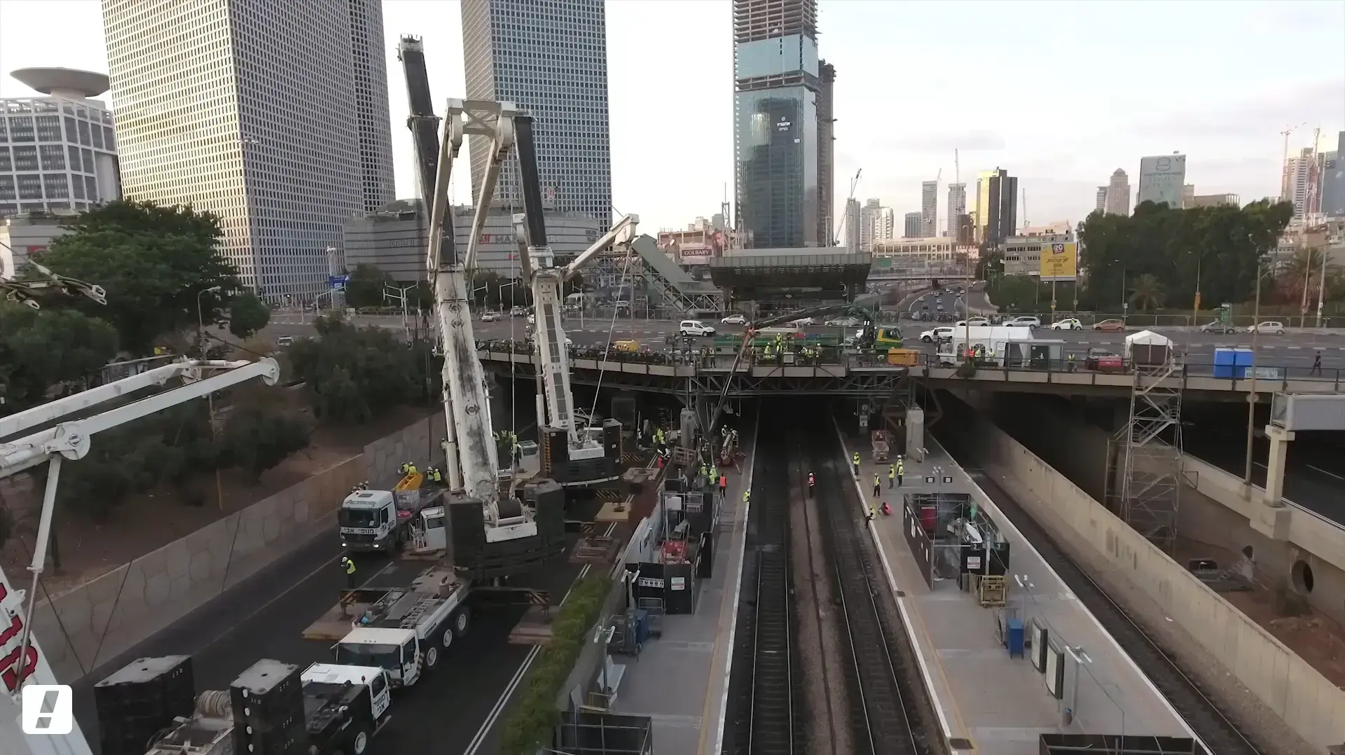 עבודות ברכבת ישראל איילון דרום נחסם עקב עבודות ברכבת השלום בתל אביב נרשמו עומסי תנועה כבדים