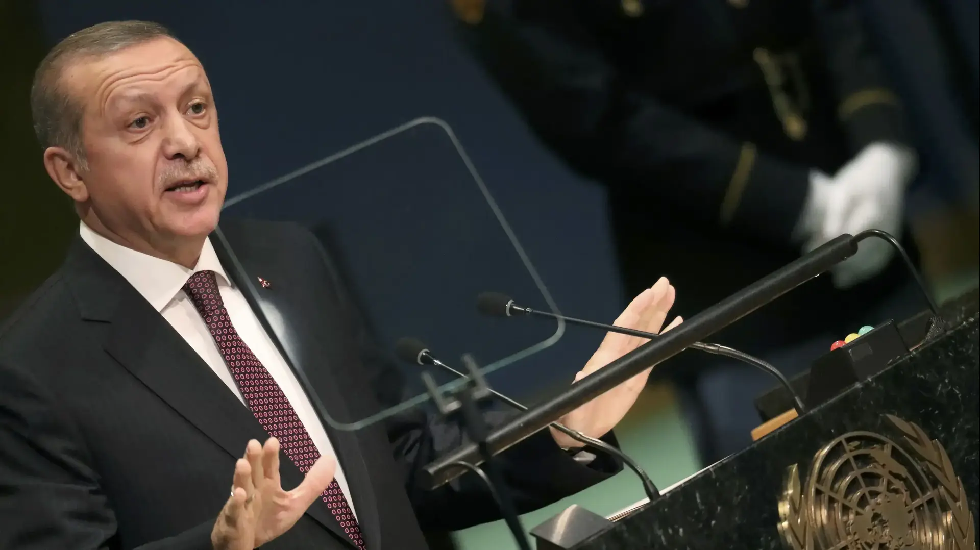 נשיא טורקיה רג'פ טייפ ארדואן בעצרת הכללית של האו"ם, ספטמבר 2016 נשיא טורקיה רג'פ טייפ ארדואן בעצרת הכללית של האו"ם, ספטמבר 2016