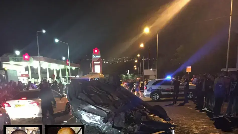 זירת התאונה בכניסה לכפר דבוריה שבצפון, 21 באוקטובר 2016