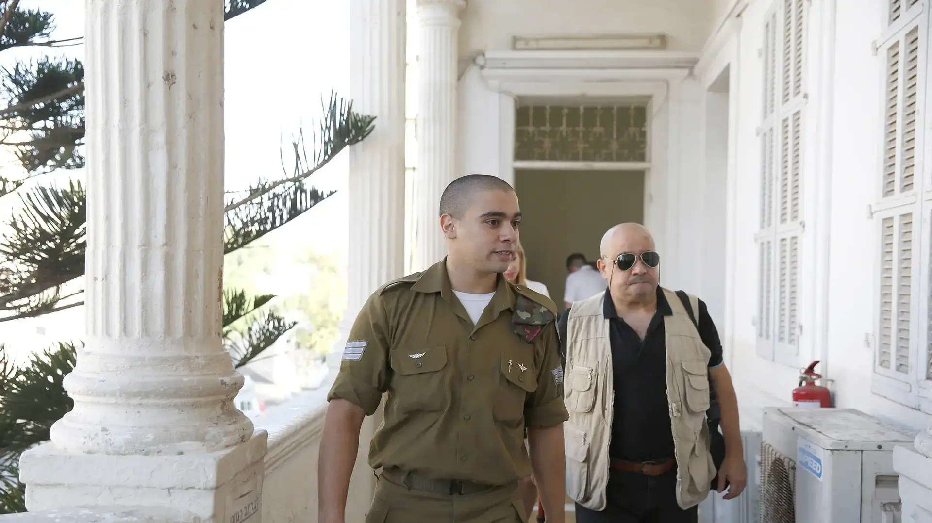 אלאור אזריה ואביו צ'רלי אזריה, בית הדין הצבאי ביפו. 26 באוקטובר 2016