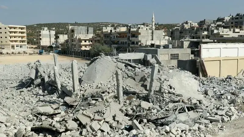 הריסות עקב הפצצות צבאות רוסיה וסוריה בכפר חאס שבמחוז אידליב. 26 באוקטובר 2016 הריסות עקב הפצצות צבאות רוסיה וסוריה בכפר חאס שבמחוז אידליב. 26 באוקטובר 2016