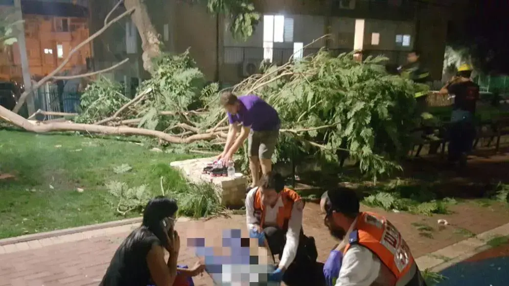 שלושה בני אדם נפצעו בקריסת עץ ברמת גן, 29 באוקטובר 2016 שלושה בני אדם נפצעו בקריסת עץ ברמת גן, 29 באוקטובר 2016