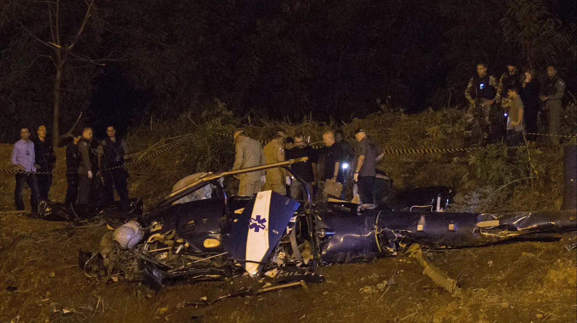 מסוק משטרה שהתרסק בריו, ברזיל, 19 בנובמבר 2016