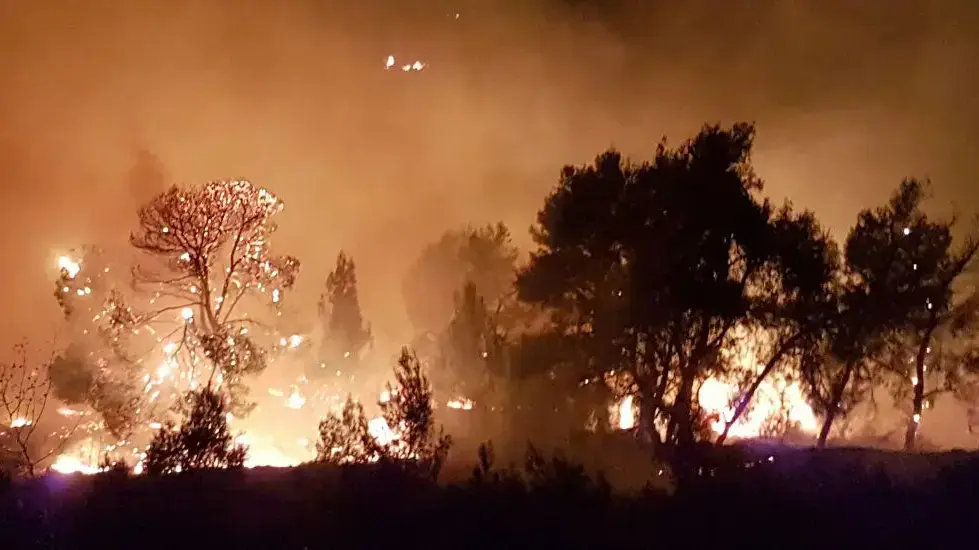 שריפה באזוטר ההתנחלות טלמון שבבנימין, 24 בנובמבר 2016 שריפה באזוטר ההתנחלות טלמון שבבנימין, 24 בנובמבר 2016