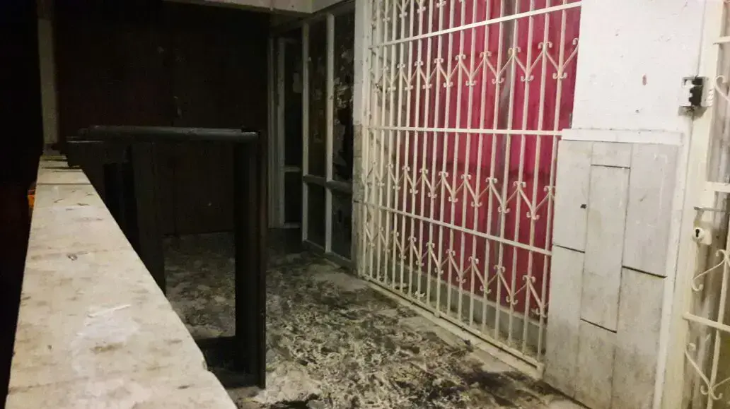 הבניין שנפגע בשריפה במעלה אדומים, נובמבר 2016 הבניין שנפגע בשריפה במעלה אדומים, נובמבר 2016