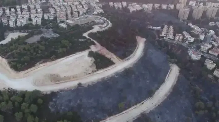 צילום רחפן של נזקי השריפות בחיפה. 26 בנובמבר 2016 צילום רחפן של נזקי השריפות בחיפה. 26 בנובמבר 2016