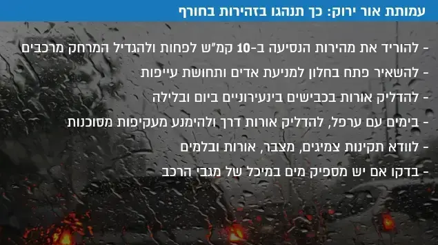 אינפו אור ירוק נהיגה בחורף אינפו אור ירוק נהיגה בחורף