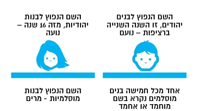 השמות הפופולריים בישראל 2015 השמות הפופולריים בישראל 2015