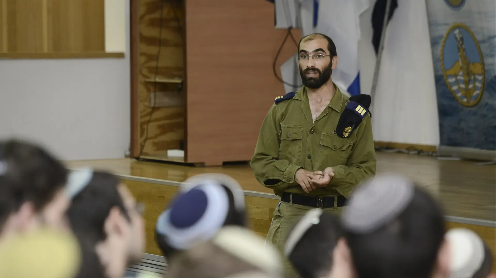 הפגישה של נערים בני ישיבות עם חיילים בפלגה 916 בחיל הים. דצמבר 2016