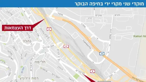 מוקדי שני מקרי ירי בחיפה הבוקר מוקדי שני מקרי ירי בחיפה הבוקר