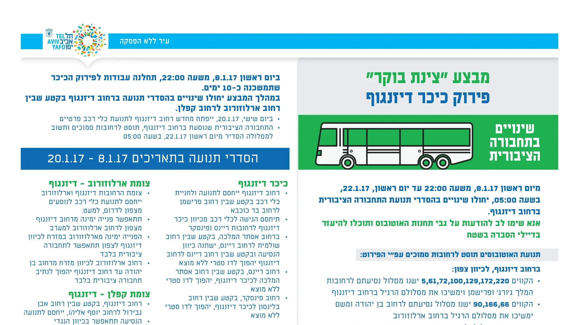 שינוי הסדרי התנועה בכיכר דיזנגוף, 8 בינואר 2016 שינוי הסדרי התנועה בכיכר דיזנגוף, 8 בינואר 2016