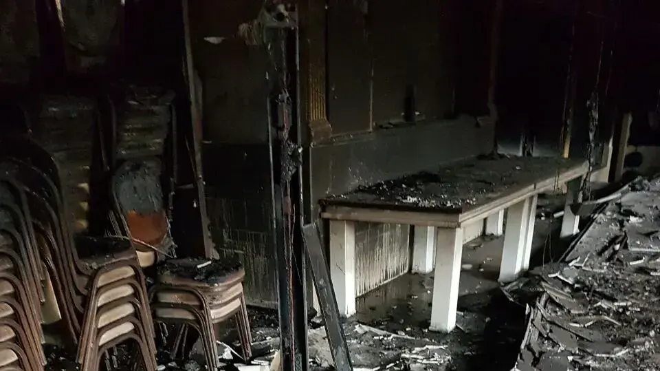 שריפה בבית מלון "המצודה" בצפת, 8 בינואר 2017 שריפה בבית מלון "המצודה" בצפת, 8 בינואר 2017