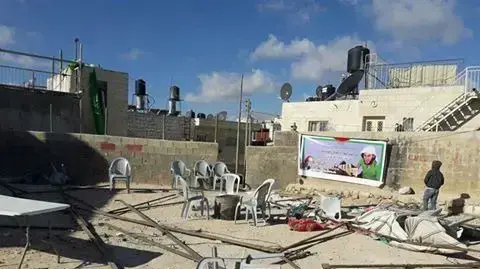 מניעת הקמת סוכת האבלים סמוך לבית המחבל פאדי אל-קנבר מפיגוע הדריסה בארמון הנציב בירושלים, ג'בל מוכבר. ינואר 2017