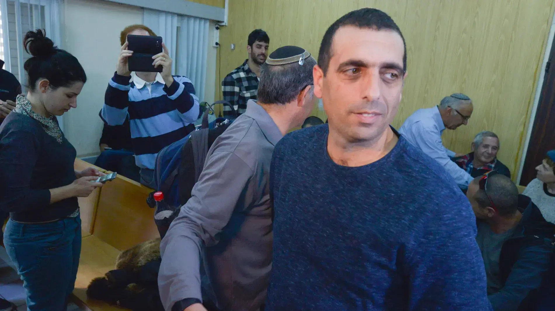 אלוף משנה אופק בוכריס בדיון הטיעונים בעונשו בבית הדין הצבאי בקריה, 17 בינואר 2017