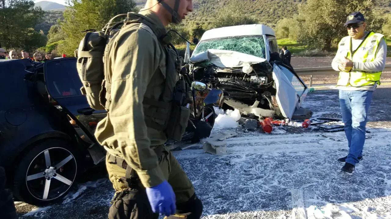 תאונת דרכים בין צומת חנניה לצומת שבע. ינואר 2017 תאונת דרכים בין צומת חנניה לצומת שבע. ינואר 2017