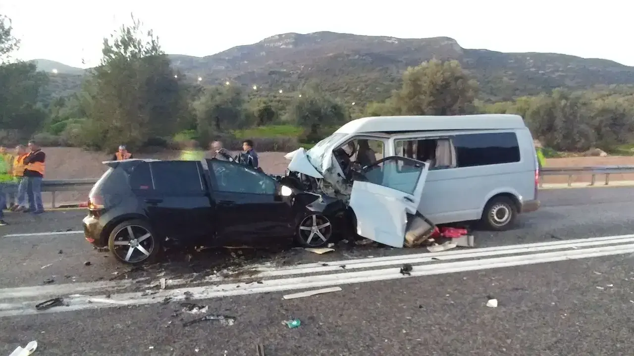 תאונה בין שתי מכוניות בין צומת חנניה לצומת שבע , 23 בינואר 2017 תאונה בין שתי מכוניות בין צומת חנניה לצומת שבע , 23 בינואר 2017