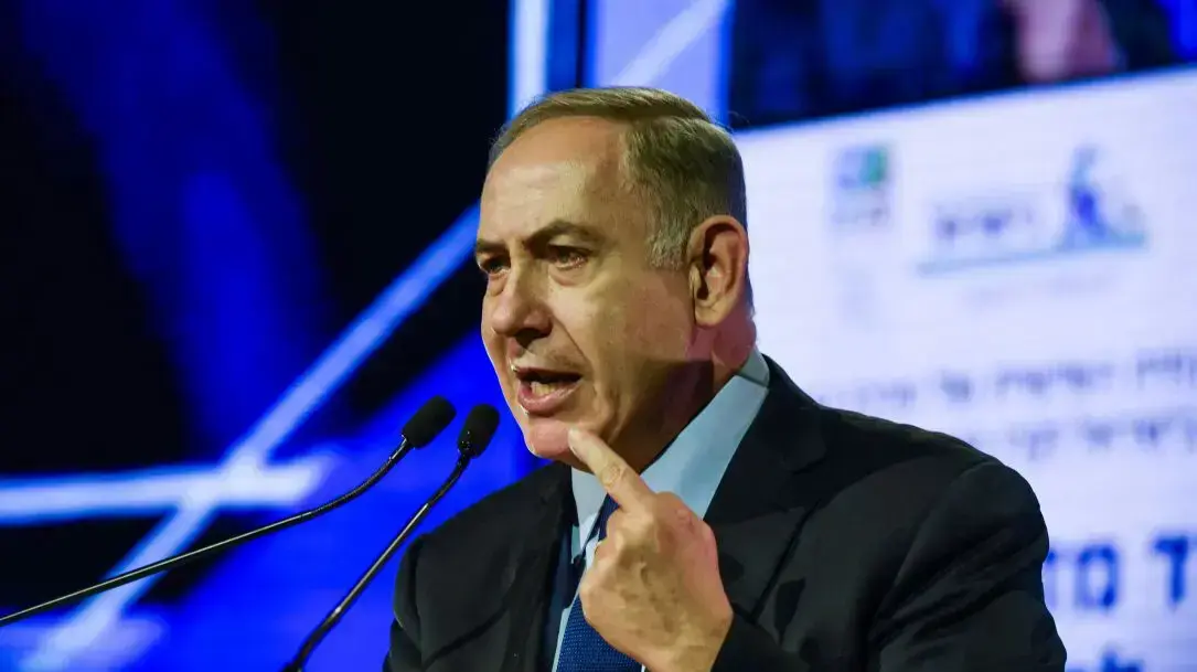 ראש הממשלה בנימין נתניהו נואם בוועידת השלטון המקומי וקק"ל בתל אביב. 24 בינואר 2017