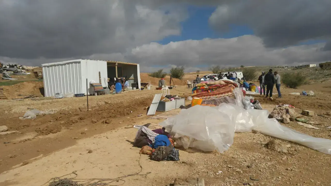אום אל חיראן, שבועיים לאחר הריסת הבתים. 29 בינואר 2017 אום אל חיראן, שבועיים לאחר הריסת הבתים. 29 בינואר 2017