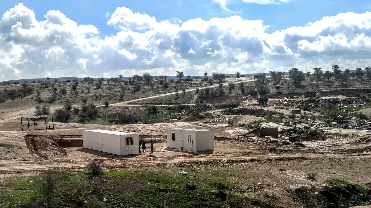 אום אל חיראן, שבועיים לאחר הריסת הבתים. 29 בינואר 2017