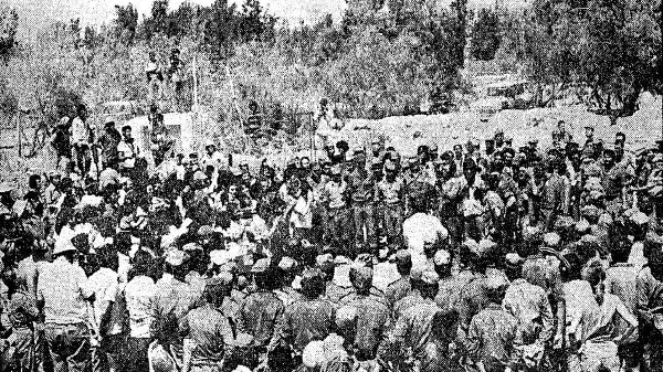 מסדר חיילים ואזרחים בפינוי גן הירק בסיני, מעריב 1979 מסדר חיילים ואזרחים בפינוי גן הירק בסיני, מעריב 1979