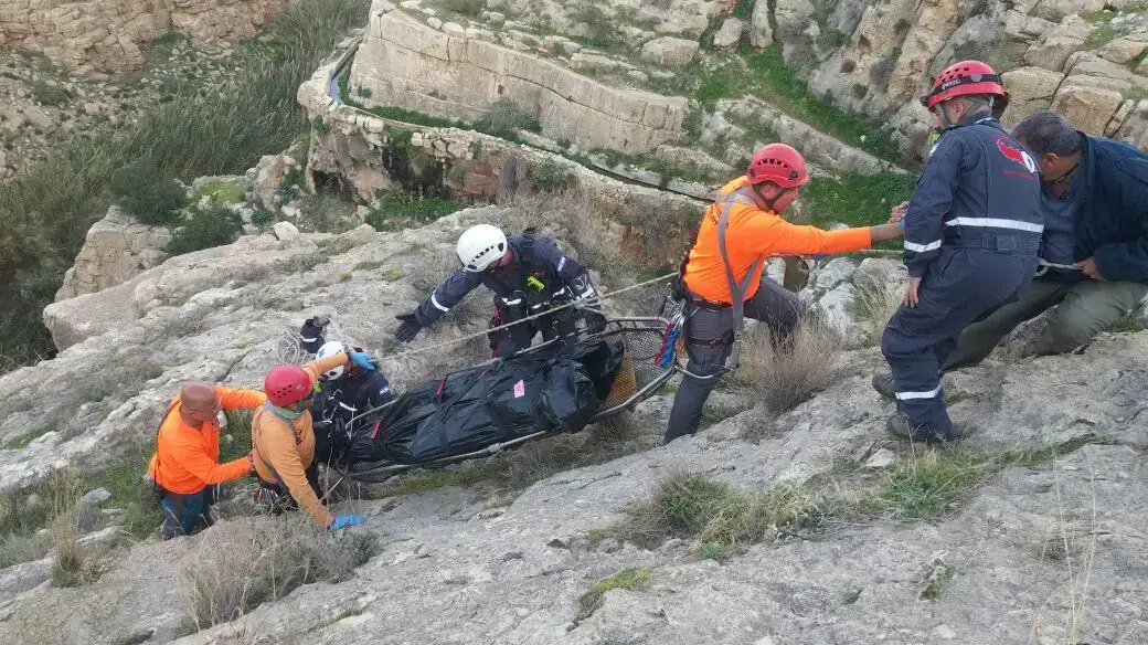 גופת גבר נמצאה בשמורת עין מבוע שבוואדי קלט, באזור ירושלים,  10 בפברואר 2017
