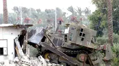 דחפור צהלי D9 הורס בית דחפור צהלי D9 הורס בית