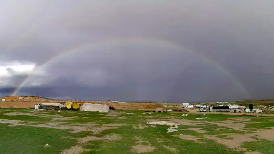 קשת בענן מעל הפזורה הבדואית בסמוך לבאר שבע, 15 בפברואר 2017 קשת בענן מעל הפזורה הבדואית בסמוך לבאר שבע, 15 בפברואר 2017