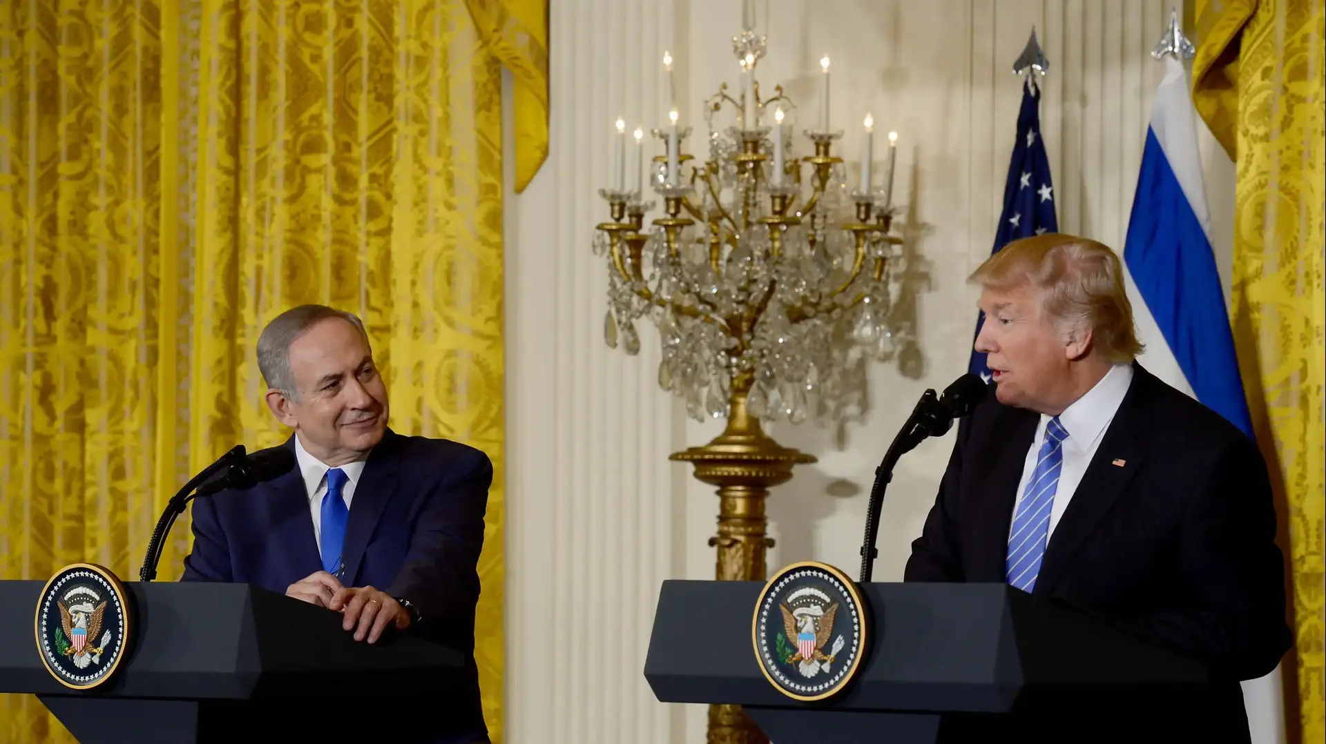 ראש הממשלה בנימין נתניהו ונשיא ארה"ב דונלד טראמפ בבית הלבן בוושינגטון, פברואר 2017 ראש הממשלה בנימין נתניהו ונשיא ארה"ב דונלד טראמפ בבית הלבן בוושינגטון, פברואר 2017