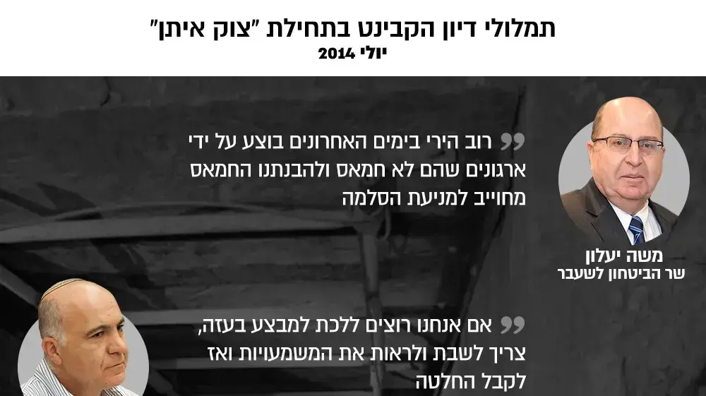 דיון קבינט מבצע צוק איתן תימלולים