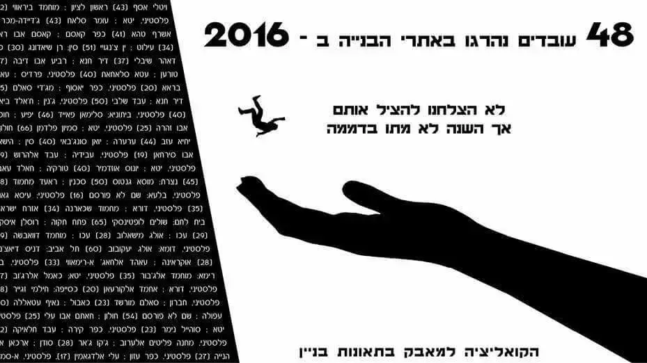 משרד העבודה דיווח על 30 הרוגים באתרי בנייה ב-2016, כשנהרגו 48 משרד העבודה דיווח על 30 הרוגים באתרי בנייה ב-2016, כשנהרגו 48