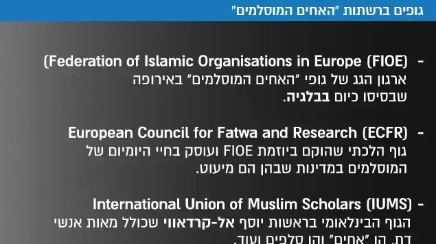 גופים ברשתות "האחים המוסלמים" גופים ברשתות "האחים המוסלמים"