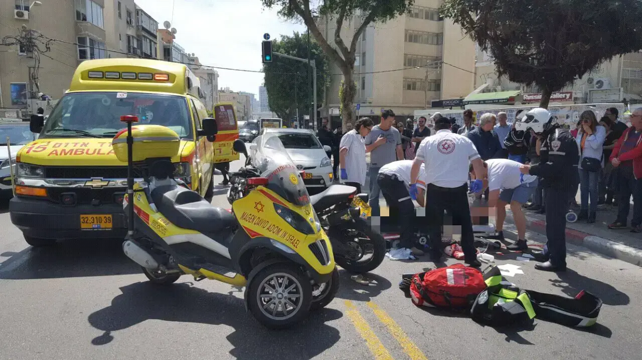 תאונת פגע וברח ברחוב בן יהודה בתל אביב