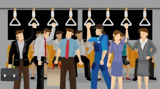 איור של אנשים בדרך לעבודה איור של אנשים בדרך לעבודה