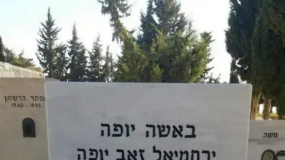 מצבתו של פרופ' ולדימיר איליץ' יופה בבית העלמין "שדה יהושע" בחיפה עליה המילה "אקדמיק" מצבתו של פרופ' ולדימיר איליץ' יופה בבית העלמין "שדה יהושע" בחיפה עליה המילה "אקדמיק"