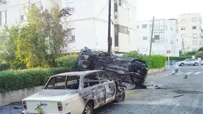 נפילת טיל בנהריה בשבוע האחרון (צילום:אלירן ויצמן)