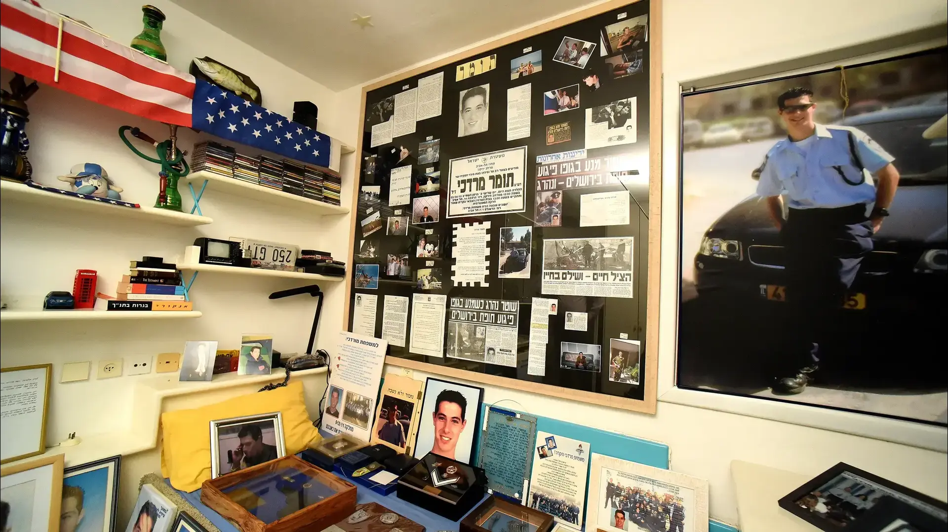 חדרו של רב שוטר תומר מרדכי שנהרג בפיגוע בירושלים