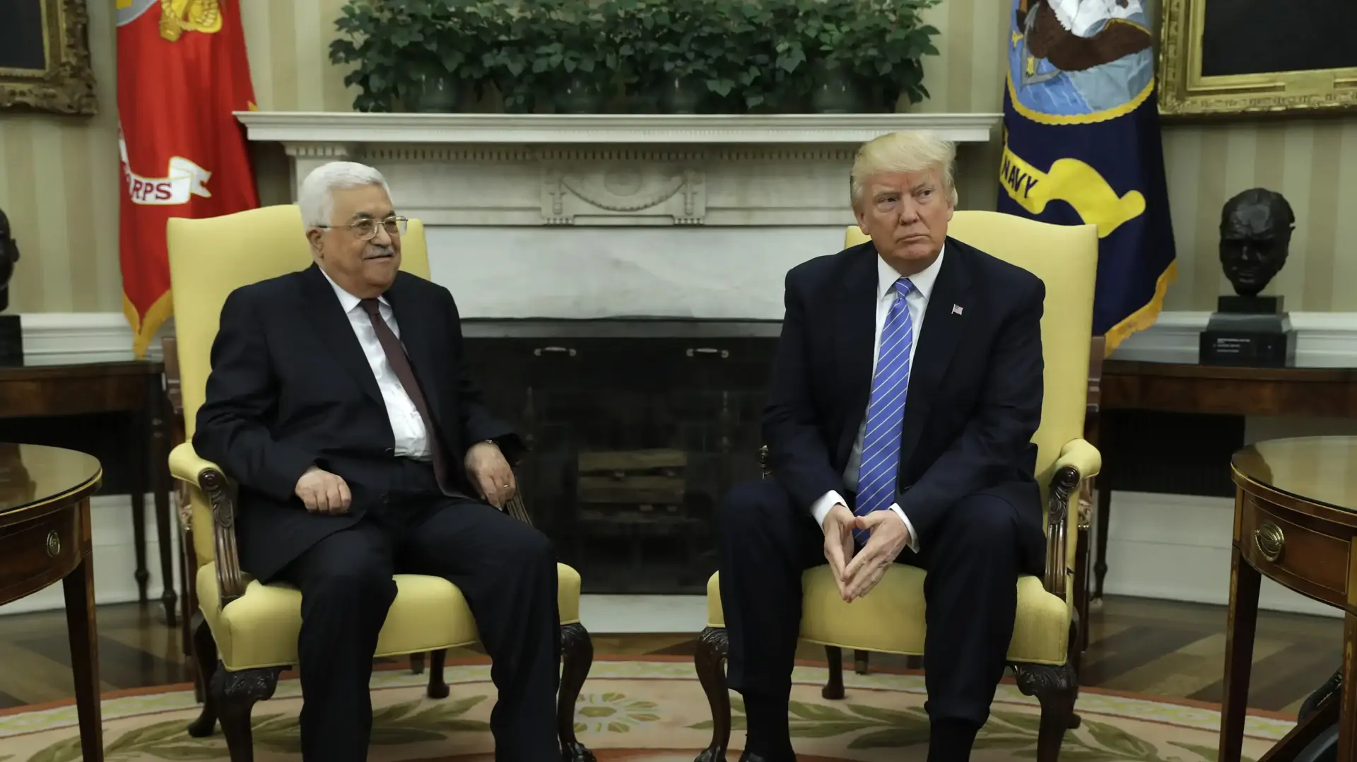 פגישת נשיא ארה"ב דונלד טראמפ ונשיא הרש"פ אבו מאבן, הבית הלבן, וושינגטון, ארה"ב 
